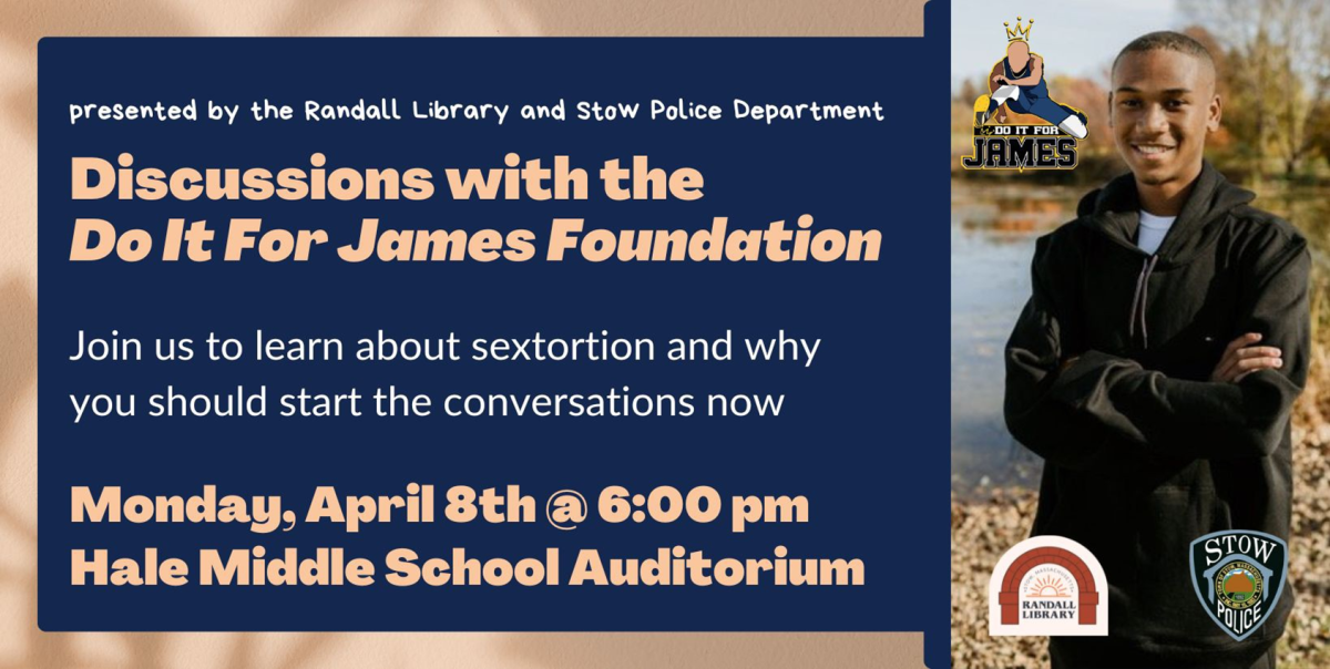 Do It For James Presentation Monday April 8 at 6p at Hale Middle School with picutre of James 