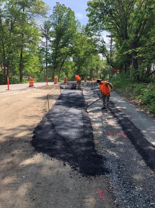 Paving the Separated Bike Lane at Old Bolton Road
